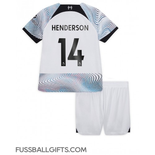 Liverpool Jordan Henderson #14 Fußballbekleidung Auswärtstrikot Kinder 2022-23 Kurzarm (+ kurze hosen)